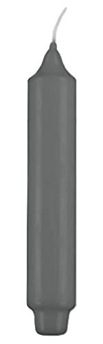 Stabkerzen mit Zapfenfuß, Punchkerzen Grau, 25 x 3 cm, 12 Stück, tropffrei von VELAS