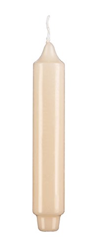 Stabkerzen mit Zapfenfuß Champagner 25 x 3 cm (12 Stück), deutsche Markenkerzen tropffrei für Kerzenleuchter, Kerzen Leuchterkerzen von VELAS