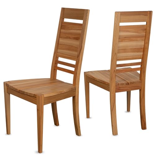 Staboos CH03 Esszimmerstuhle 8er Set Holz Stuhl bis 130 kg - Fertig montiert - Küchenstuhl 100% Massive Kernbuche Holzstuhl (Bio geölt) von Staboos