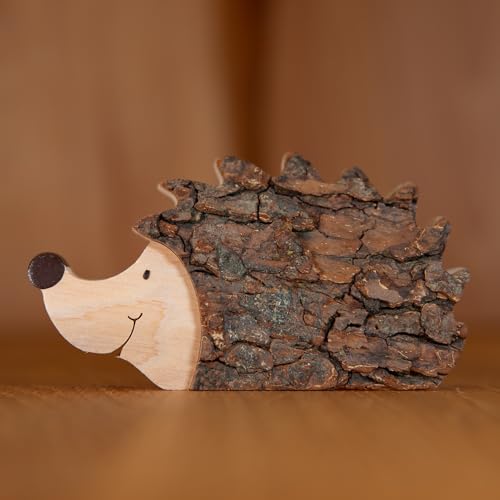 Staboos Deko Igel Figuren 60 mm - Rindenigel Deko aus nachhaltigem europäischen Holz - Einzigartige Deko Igel in Geschenkverpackung - Süße Holzigel von Staboos