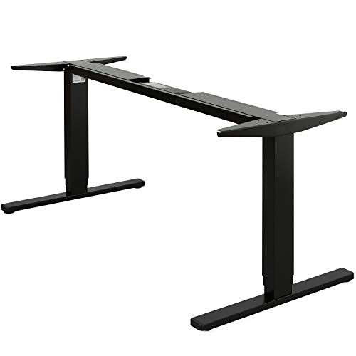 Staboos Elektrisch Höhenverstellbarer Schreibtisch - Stehschreibtisch mit Display - Adjustable Standing Desk - Tischgestell mit verstellbarem Bodenschutz - Schwarz von Staboos