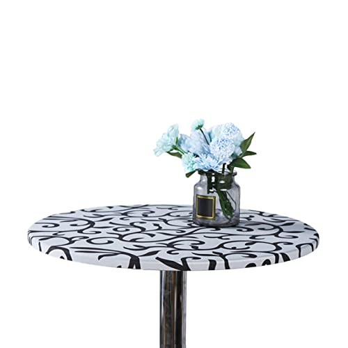 Tischdecke Outdoor Rund Elastisch Gartentischdecke Rutschfestem Stretch Runden Tischdecken mit Gummizug Weiß 60cm von Stafeny