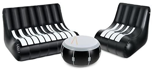 Stagecaptain IF-Set Aufblasbares Loungemöbel-Set - Sitzgarnitur aus PVC - Bestehend aus einem Tisch, einem Sessel und einem Sofa - Ideal für Festivals, Camping, Garten, Proberaum oder Wohnzimmer von Stagecaptain
