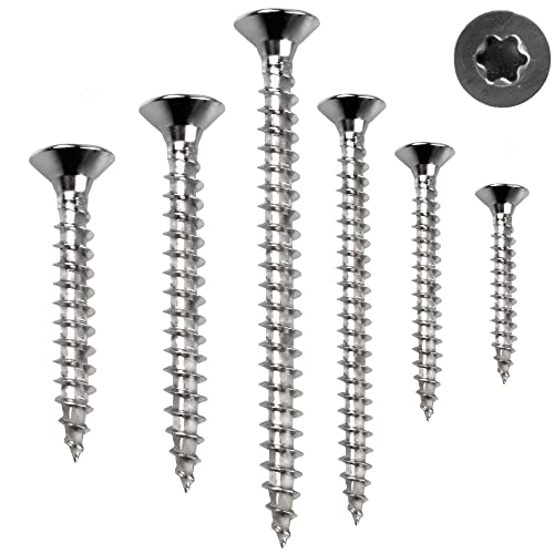 Stahlia 200 x Spanplattenschrauben 3,5x20mm Torx TX10 Holzschrauben Edelstahlschrauben VA V2A Schrauben Set Spanplatte Senkkopfschrauben Vollgewinde Universalschrauben A2 von Stahlia