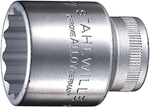 STAHLWILLE Nr. 50 Steckschlüsseleinsatz 1/2" (12,5 mm) Schlüsselweite 23 mm L.42 mm AS-drive, HPQ®-Hochleistungsstahl, verchromt von STAHLWILLE