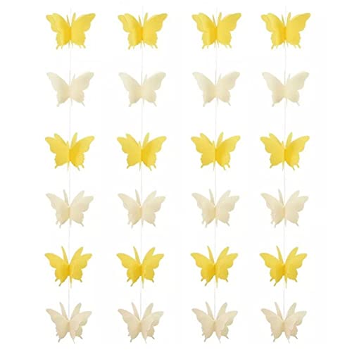 3D Schmetterling Papier Girlande 2pcs Schmetterling geformte Papier Banner Schmetterling Papier String Hängen Dekorative Schmetterling von Stakee