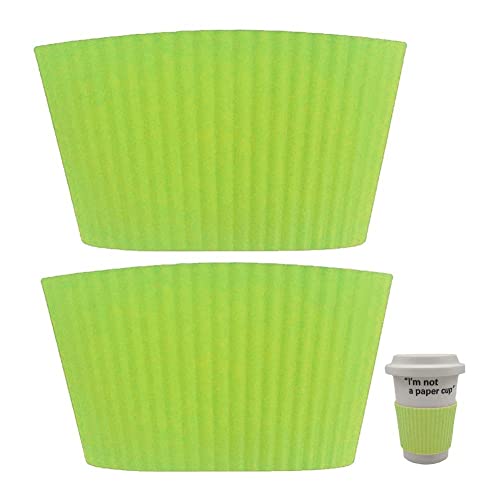 Silikon Cup Sleeves 2pcs Hitzebeständige Cup Sleeves Coffee Cup Sleeves Drink Sleeve Glasflasche Protector Sleeve von Stakee