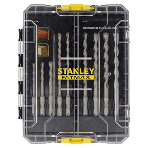 Stanley FatMax 9-tlg. SDS-plus Steinbohrer-Set STA88562 (Premium Bohrer von 5-12 mm SDS Plus-Bohrer, 110 mm + 160 mm Länge, im handlichen ToughCase) von Stanley - FatMax