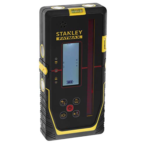 Stanley FatMax Empfänger für Rotationslaser (für rote Laser, großer Arbeitsbereich: Ø 600 m, Radius 300 m, 2 Genauigkeitsstufen, extra großes Empfängerfenster), Schwarz/Gelb von Stanley - FatMax