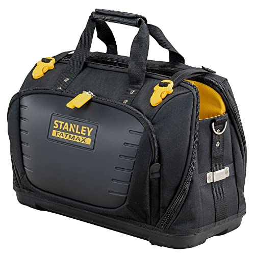 Stanley Fatmax Quick Access Werkzeugtasche FMST1-80147 (mit 4 Fächern, 2 davon mit Reißverschlüssen, aus 600 x 600 Denier Nylon, mit Kunststoffboden & gepolstertem Schultergurt) von Stanley - FatMax