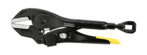 Stanley FatMax Gripzange / Feststellzange (180 mm, gerade Backen, TRULOCK-Zugmechanismus für kontrolliertes Lösen, justierbare Spannkraft und Backenaufnahme, gehärtete Greifflächen) FMHT0-75467 von Stanley - FatMax