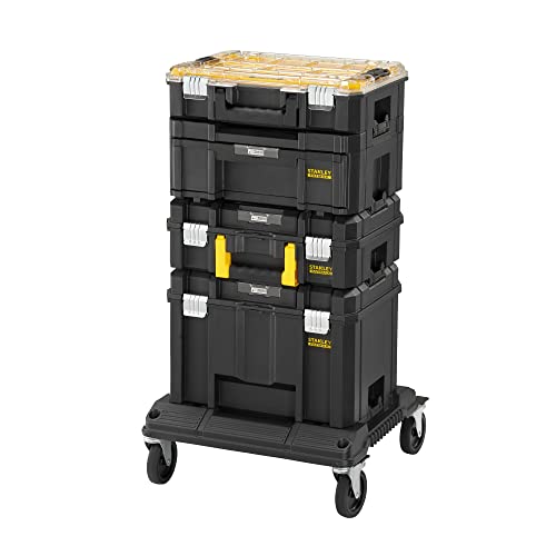 Stanley FatMax Pro-Stack Werkzeug-Tower (bestehend aus Organizer, Schubladenbox, Kofferbox, tiefe Box und Roll-Cart, vielseitig einsetzbar, für alle Handwerker, Installateure, Heimwerker) FMST1-80107 von Stanley - FatMax