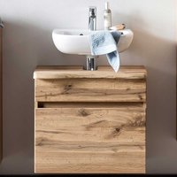 Badezimmer Unterschrank in Wildeichefarben Baumkantenoptik Platte von Star Möbel