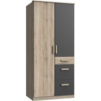 Jugendkleiderschrank modern in Dunkelgrau Eiche San Remo von Star Möbel