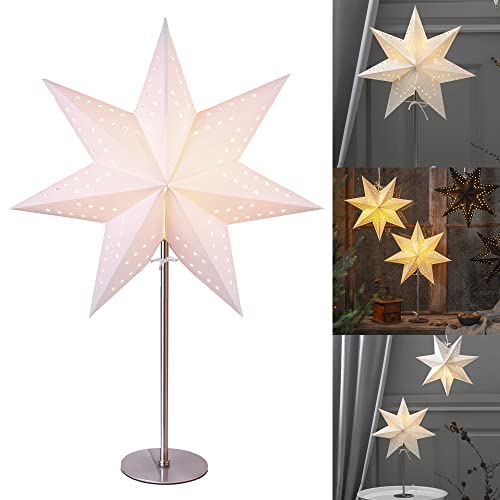 Weihnachtsstern beleuchtet stehend | Fensterstern mit Beleuchtung | Weihnachtsdeko Fenster Beleuchtet | Standleuchte Stern Weihnachten | Weihnachtsdeko Innen | Papierstern beleuchtet | Weihnachtslampe von Star