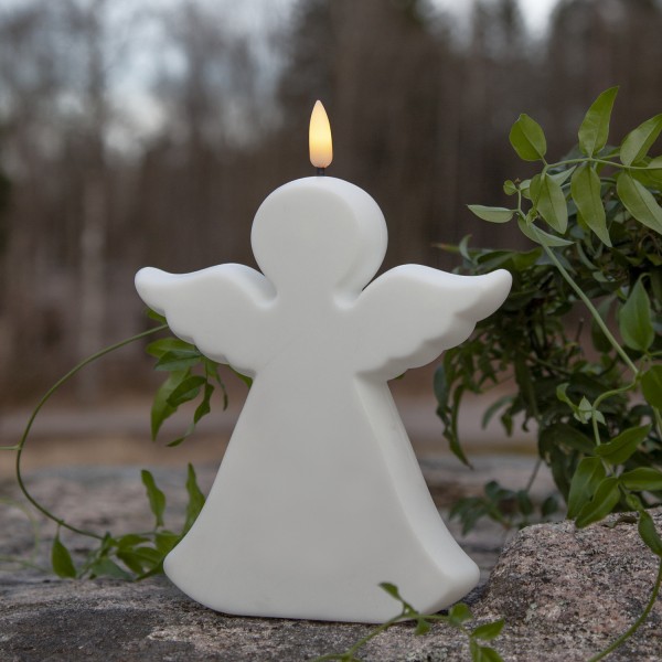 LED Kerze Engel - Gartenfigur - 1 warmweiße LED - H: 18cm - Timer -... von StarTrading