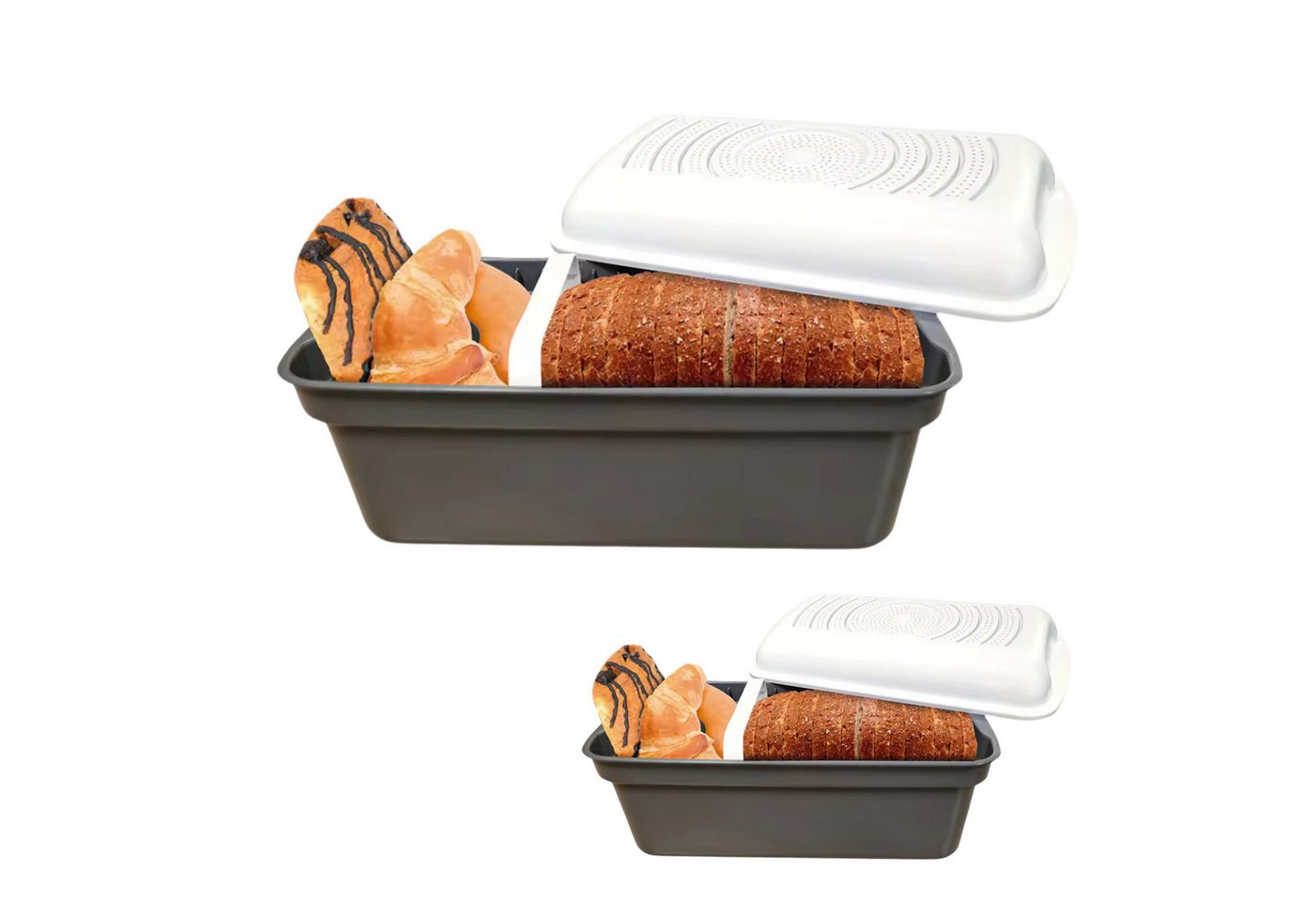 Starlyf Brotkasten Bread Magic, Kunststoff, (Spar-Set, 2-tlg., 1er oder 2er Pack), Brotkorb zum Frischhalten von Brot, 4L & 8L von Starlyf