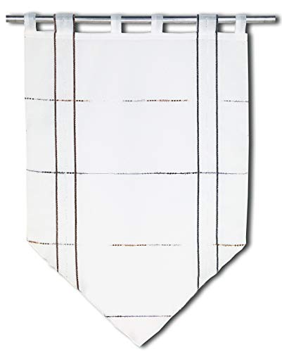 Startex 60 Scheibengardine, Fensterspitze 2240 02 60 x 90 cm Weiss grau beige Plüschgarn Effektbatist von Startex