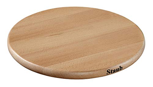 STAUB Magnetischer Untersetzer aus Holz, rund, 23 cm, Für alle magnetischen Töpfe und Pfannen, Buche von STAUB
