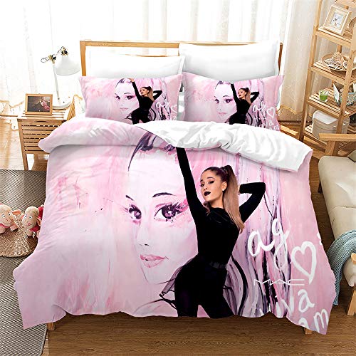 Bettbezug Mit 2 Kissenbezügen Ariana Grande Bettwäsche Mit Reißverschluss Mikrofaser Double Size Bettwäsche Set (Stil 10,220 x 240 cm) von Ste-X