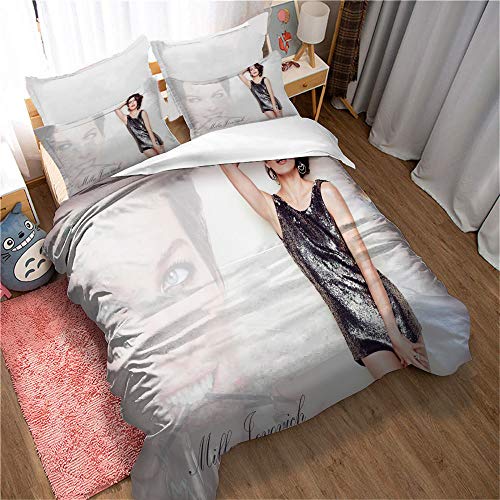 Ste-X Milla Jovovich Bettbezug Bettbezug 85% Polyester 15% Baumwolle Mit Einem Paar Kissenbezug (220 x 240 cm,Bild 05) von Ste-X