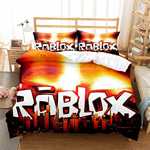 Ste-X Roblox Bettbezug-Sets Mit Fadenzahl 200, 100% ägyptische Baumwolle, Hotelqualität, Ultraweicher, Antiallergischer Luxus (135x200cm,Roblox 01) von Ste-X