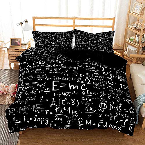 Wissenschaftler Einstein Bettwäsche Set Bettbezug Kissenbezug, 3 Stück Home Decoration Bettbezug Mit Reißverschluss Mikrofaser Polyester (135 x 200 cm,Smart 06) von Ste-X