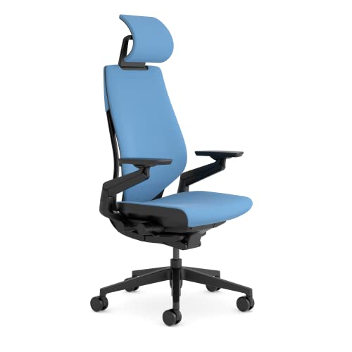 Steelcase Gesture Ergonomischer Bürostuhl mit 360° Armlehnen, 3D-Live Back Lumbalstütze, anpassbarer Kopfstütze Kobalt von Steelcase