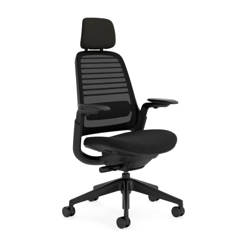 Steelcase Series 1 Ergonomischer Bürostuhl mit LiveBack Lumbalstütze, 4D-Armlehnen, anpassbarer Kopfstütze Onyx Schwarz von Steelcase