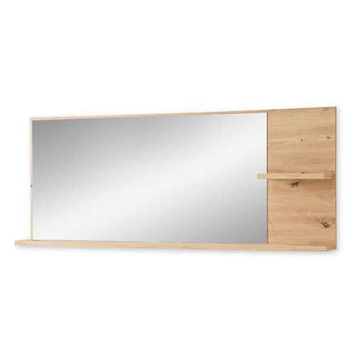 Stella Trading BARI Wandspiegel in Artisan Eiche Optik FSC-Zertifiziert - Praktischer Spiegel mit Ablage für Flur & Garderobe - 148 x 60 x 17 cm (B/H/T) von Stella Trading
