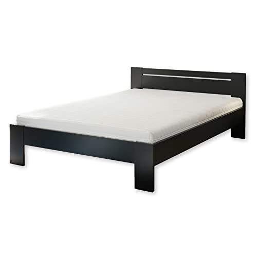 CANNES Futonbett 140 x 200 cm - Minimalistisches Jugendzimmer Doppelbett in Schwarz - 145 x 71 x 204 cm (B/H/T) von Stella Trading