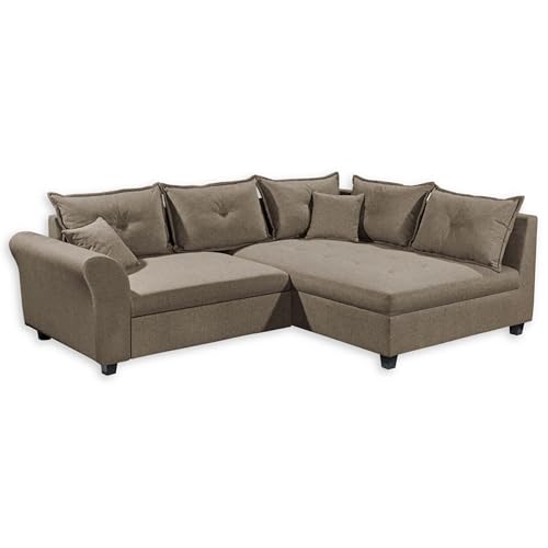 Stella Trading Liz Ecksofa mit Schlaffunktion in Espresso-Modernes Schlafsofa in L-Form für Ihr Wohnzimmer, Holzwerkstoff, 252 x 87 x 175 cm von Stella Trading