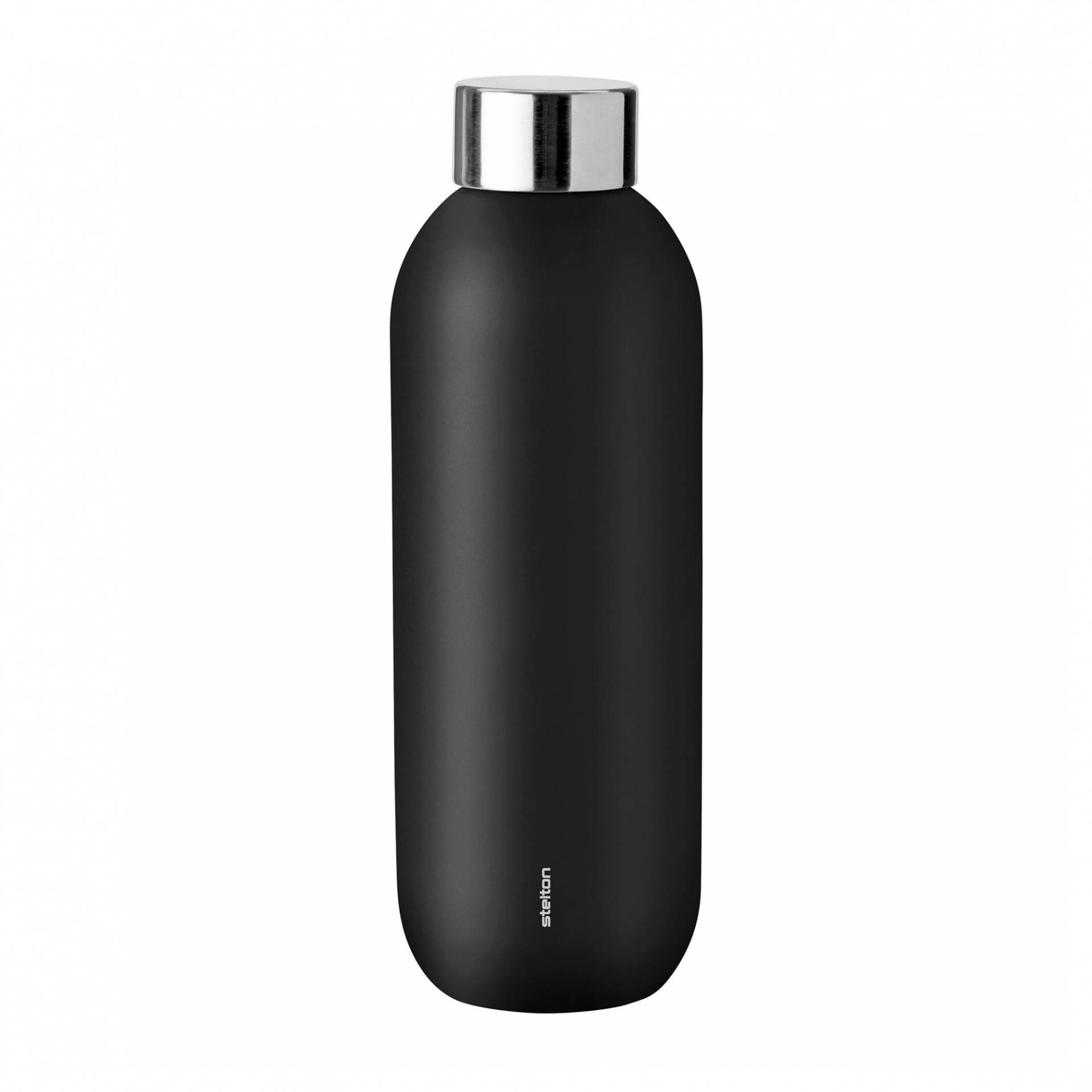 Stelton - Keep Cool Trinkflasche 0,6L - schwarz/matte Pulverbeschichtung/H x Ø 22x7,5cm/nur Handwäsche von Stelton