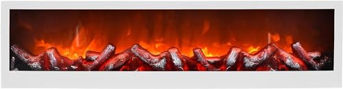 LED Wandkamin Tischkamin Elektrokamin mit realistischer Flammensimulation Kaminfeuer Feuersimulation weiß inkl. Fernbedienung 60x20cm von Stephans Möbelbörse