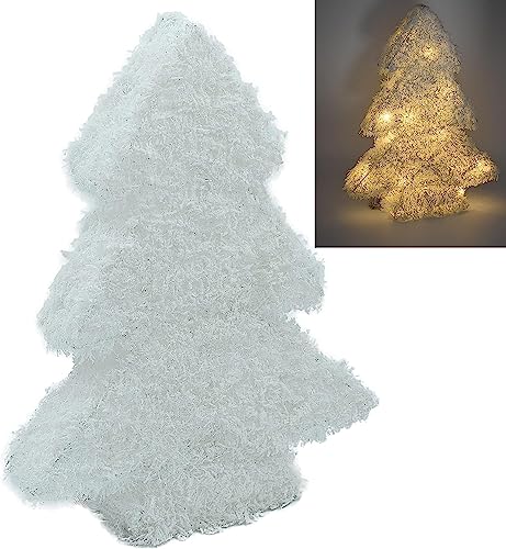 LED Weihnachtsbaum 40cm Christbaum künstlicher Tannenbaum Tanne Advent Leuchte beleuchtet Innen inkl. Timer-Funktion Weiß von Stephans Möbelbörse