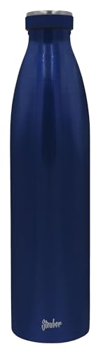 Steuber Thermoflasche 750 ml dunkelblau doppelwandiger Edelstahl auslaufsicher von Steuber