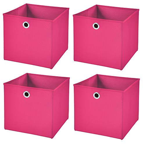 Stick&Shine 4X Aufbewahrungs Korb Pink Faltbox 33 x 33 x 33 cm Regalkorb faltbar von Stick&Shine