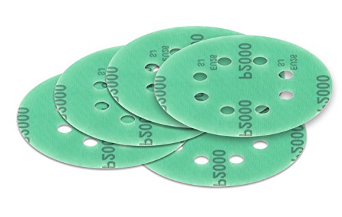 10 Stück 125 mm Exzenter Schleifscheiben P400 Körnung, 8 Loch, green Film, Haft Klett Schleifpapier von StickandShine