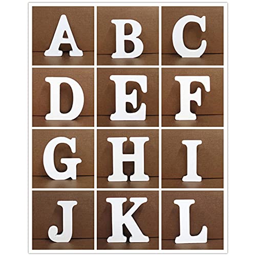 Sticker Design Shop Weiß Buchstaben 8 cm hoch Auswahl A-Z Deko Schrift Alphabet Wunschtext Namen Tischaufsteller (C) von Sticker Design Shop