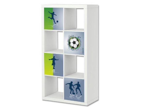 Stikkipix Fußball Möbelfolie | ER04 | Aufkleber-Set passend für das Regal EXPEDIT/KALLAX von IKEA (Möbel Nicht inklusive) von Stikkipix