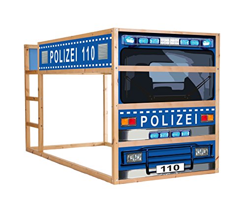 Stikkipix Polizeiauto Möbelsticker/Aufkleber - IM210 -passend für das Kinderzimmer Hochbett KURA von IKEA - Möbel Nicht Inklusive von Stikkipix