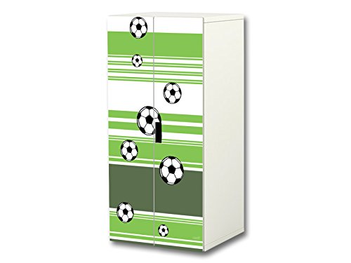 Stikkipix kompatibel für den Kinderzimmer Schrank STUVA von IKEA (Korpus: 60 x 128 cm) Fußball Aufkleber-Set | SC32 | Möbel Nicht Inklusive von Stikkipix