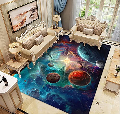 3D Galaxis Star Anime Gamer Muster Kinder Jungen Teppich Schlafzimmer Dekorativ Kinderzimmer Wohnzimmer,Matten Krabbelmatte Modern Weichem Flanell Kinderteppiche Waschbar (Bunt,120x160 cm) von Stillshine.