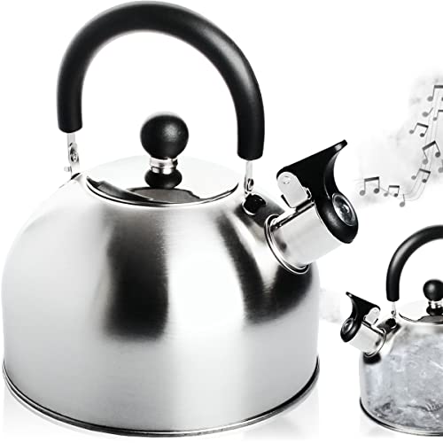Pfeifkessel 2,5 L Wasserkocher aus Edelstahl Teekessel Flötenkessel von Stimo