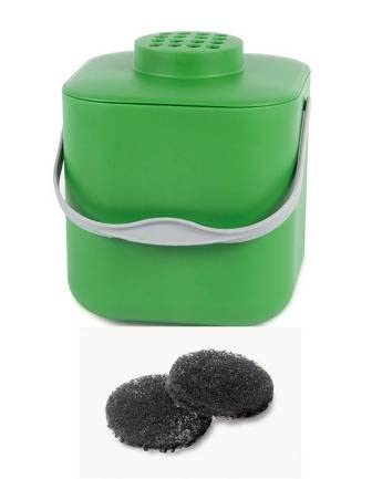 Stöckli Komposteimer Pot mit Aktivkohlefilter in Grün + 2 Ersatzfilter - 5l Volumen -Swiss Made von Stöckli