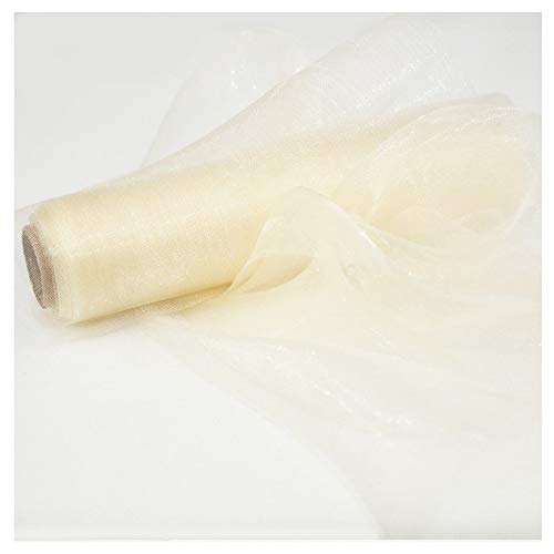 Stoff-Kollektion Organza Rolle Tischläufer 9m x 15cm (Creme) von Stoff-Kollektion