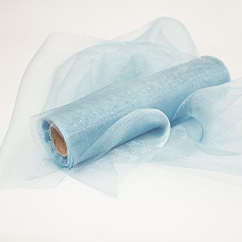 Stoff-Kollektion Organza Rolle Tischläufer 9m x 15cm (Hellblau) von Stoff-Kollektion