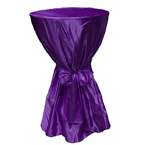 Stoff-Kollektion Satin Stehtischhusse für Stehtische Bistrotische Klapptische mit 60cm Durchmesser (Dunkelviolett) von Stoff-Kollektion