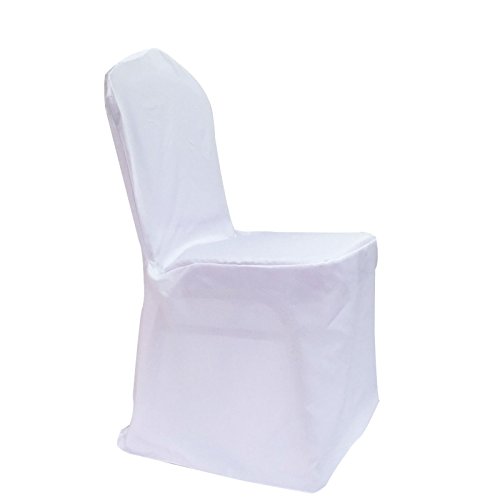 Stoff-Kollektion Stuhlhusse für Bankettstühle mit runder Lehne Weiß von Stoff-Kollektion
