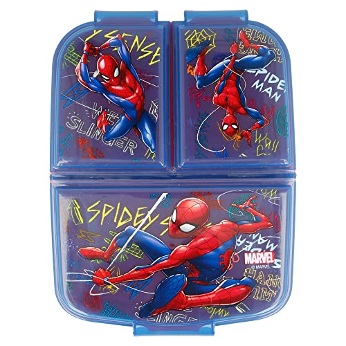 Spiderman (Marvel) 3 Fächer Kinder Sandwich Box - Snack Box - Dekorierte Lunch Box von Stor